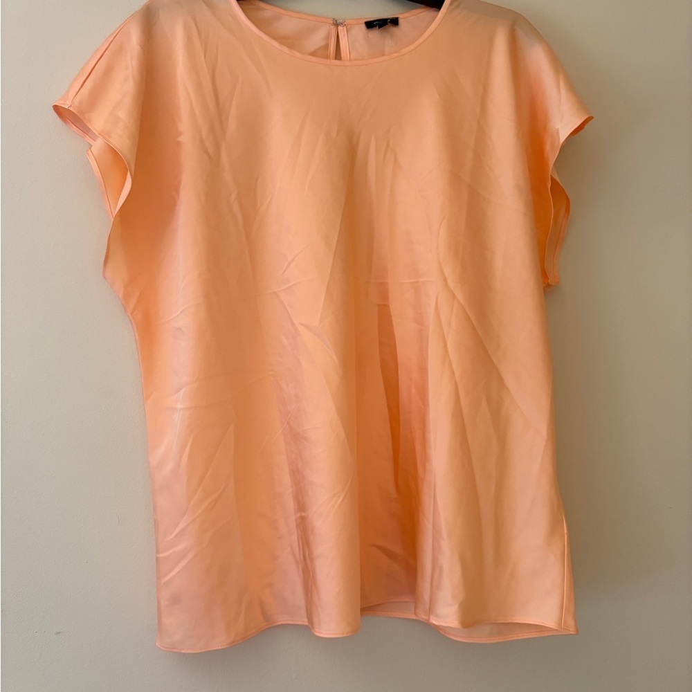 Express Peach Satin Short Sleeve Blouse Women’s XL